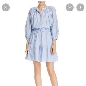 Joie Adel Swiss dot shirt dress -‎ size zs blue summer vacation travel wedding